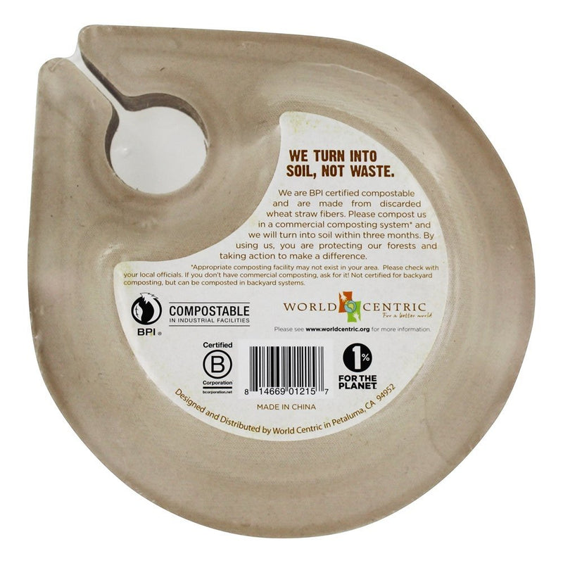 [Australia - AusPower] - World Centric - Certified Compostable Wheat Straw 7 inch Party Plates - 12 Pack 