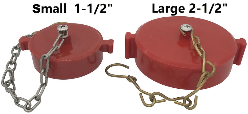 [Australia - AusPower] - SpringSpray (2 Pack) 2-1/2" NH/NST Plastic Fire Hose Connection Standpipe Cap Fitting and Chain Red Plastic Anti Theft FDC Cap Fire Equipment 2.5 Inch 