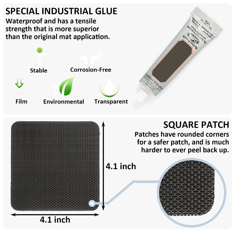 [Australia - AusPower] - ifeolo Trampoline Patch Repair Kit 4"X 4" Square On Patches | Repair Trampoline Mat Tear or Hole in a Trampoline Mat 2 Piece 