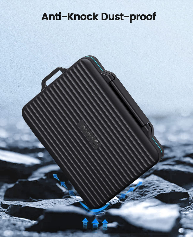 [Australia - AusPower] - ORICO 24 Slots SD Card Case Holder for 12 SD TF Card Waterproof Shock Resistant Memory SD Card Carrying Storage Organizer Box with Labels TF(Micro SD) Card×12,SD Card×12 