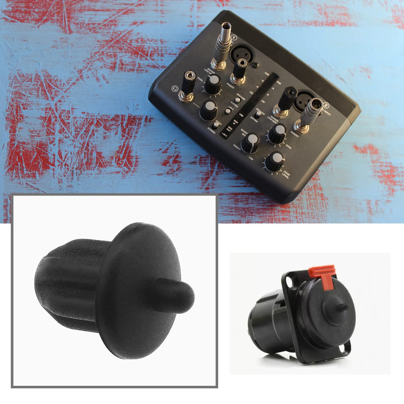 [Australia - AusPower] - 20Pcs 6.35mm Silicone Anti Dust Plugs Socket Dust Cover Anti Dust Jack Plug Stopper Cap Accessories for Amplifier DVD Karaoke Black 