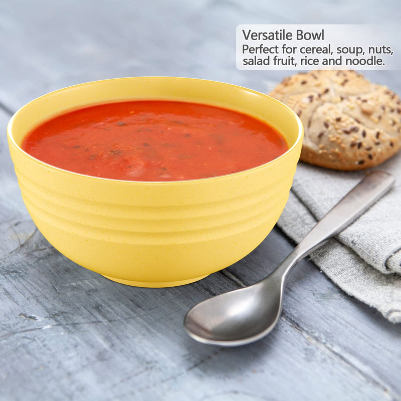 [Australia - AusPower] - Unbreakable Cereal Bowls 24 OZ Microwave and Dishwasher Safe BPA Free Bowl Dessert Bowls for Serving Soup, Oatmeal, Pasta and Salad [Set of 6] 