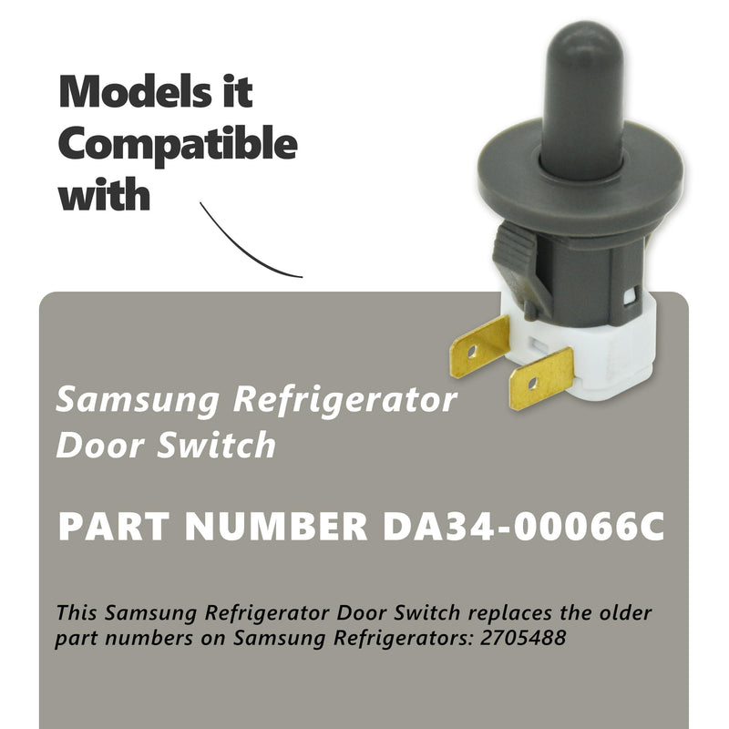 [Australia - AusPower] - ZNTVW DA34-00066C Refrigerator Switch Door-Interlock Genuine OEM, Appliancce Compatible with Various Samsung 2 Pin Door Light 