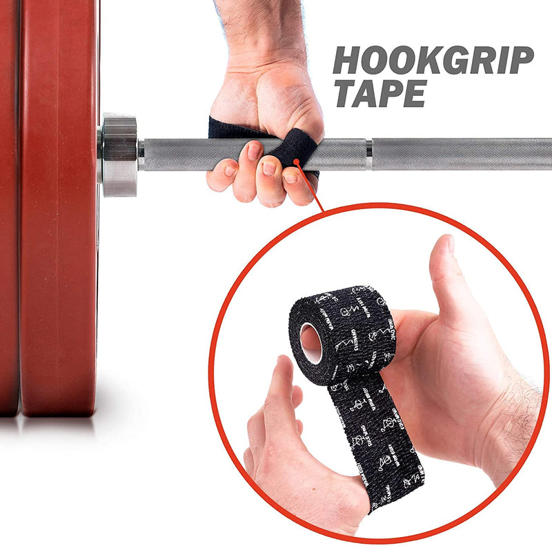 [Australia - AusPower] - WARM BODY COLD MIND Premium Lifting Thumb Tape for Weightlifting, Powerlifting & Strength Deadlift Training - Hook Grip Tearable Elastic Cotton Sweat Proof and Breathable 