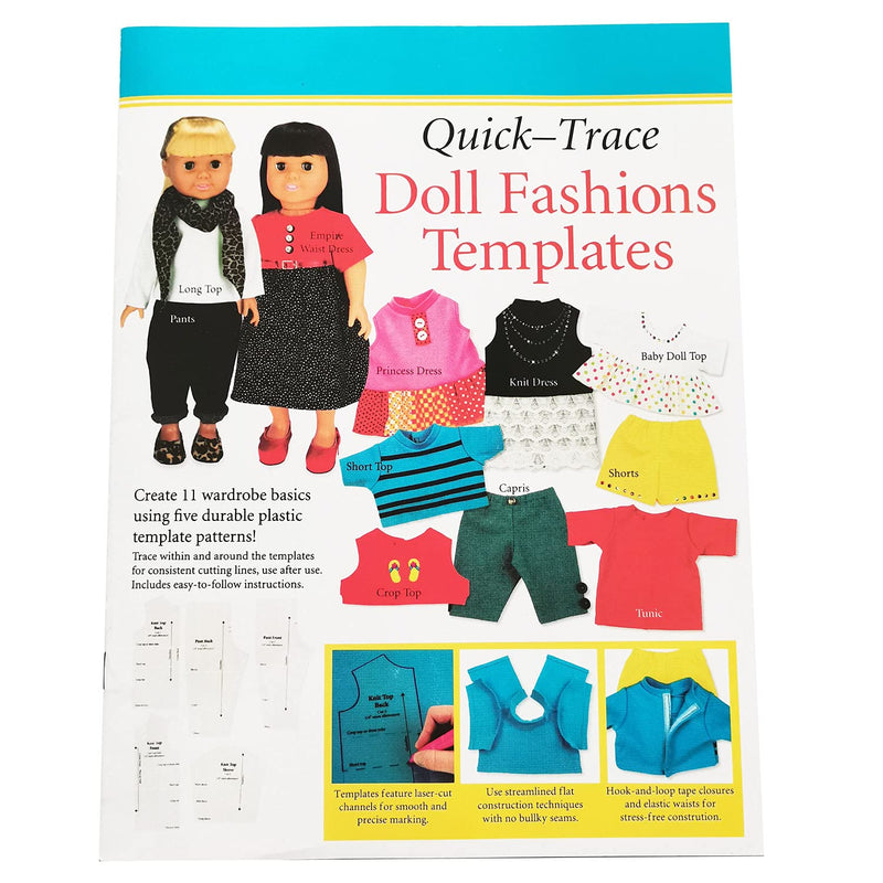 [Australia - AusPower] - YICBOR Quilting Rulers and Templates, Quick-Trace Doll Fashions Templates Wardrobe Basic Using Five Durable Plastic Template Patterns(1Set=5pcs) 