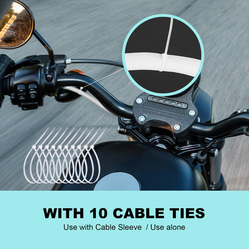 [Australia - AusPower] - AGPTEK Cable Sleeve Cover, 6.6ft - 1inch with 10 Fastening Cable Ties, Cord Management for Home Office Desk PC TV Computer Automotive Wire Loom Tubing Cord Protection Self-Wrapping, White 1" - 6.6ft 