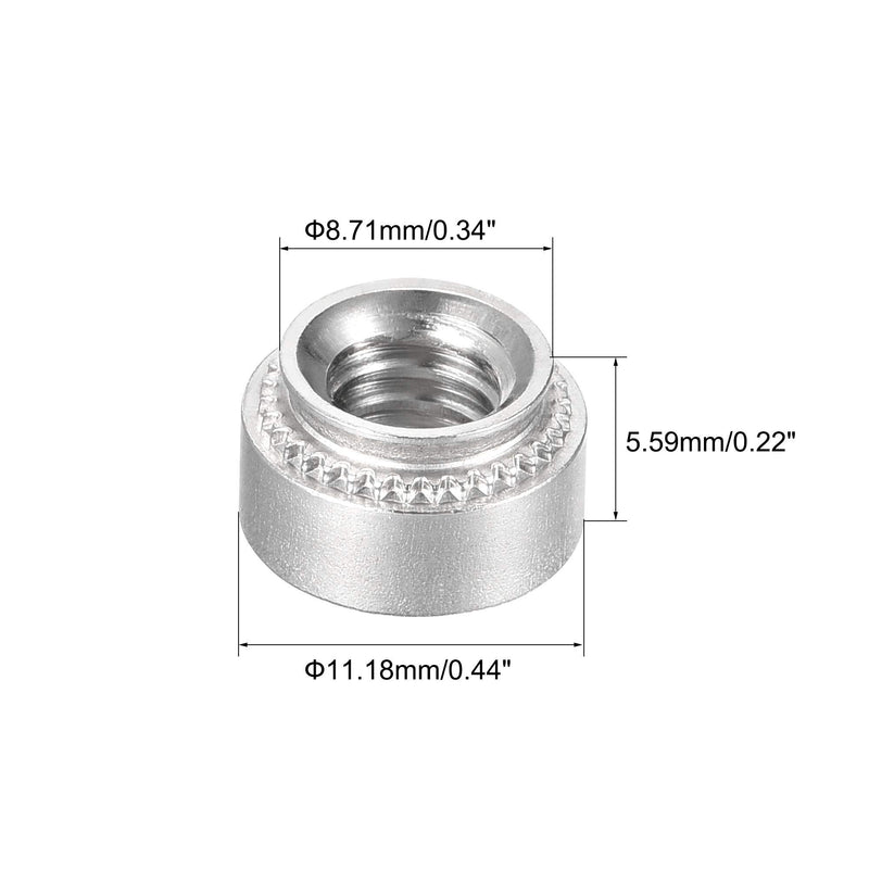 [Australia - AusPower] - uxcell Self -Clinching Nuts,1/4-20 x 0.22-Inch Stainless Steel Rivet Nut Round Head Steel Metal Sheet Mounting Hardware Fastener 50pcs 1/4-20x5.59mm 