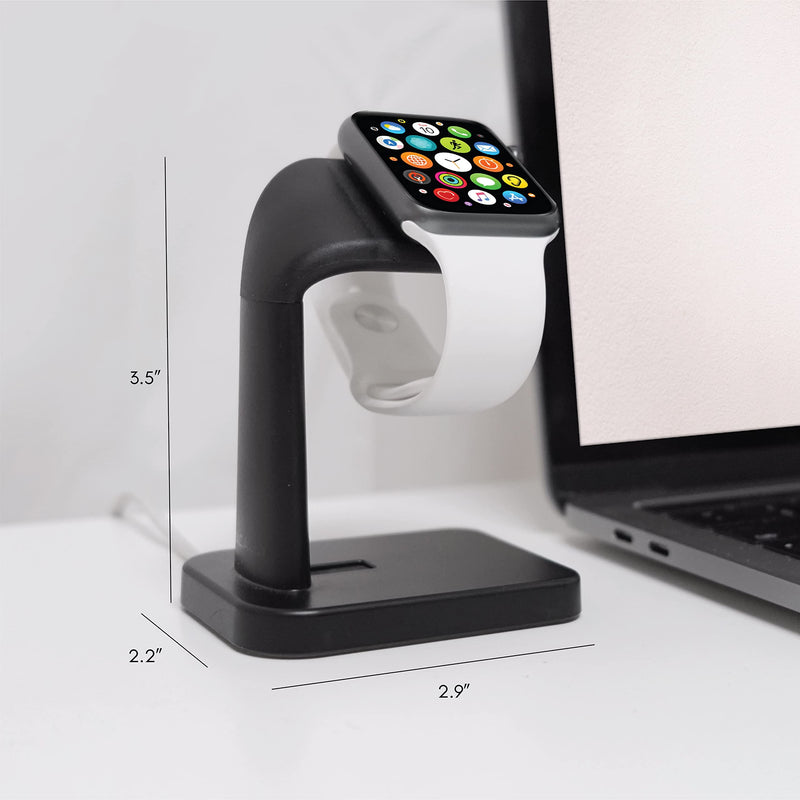 [Australia - AusPower] - Macally Apple Watch Charger Stand for Series 7/6 / 5/4 / 3/2 / 1 / SE (44mm, 42mm, 40mm, 38mm) - Minimalistic iWatch Apple Watch Stand Dock - The Perfect Apple Watch Charging Station - Black 