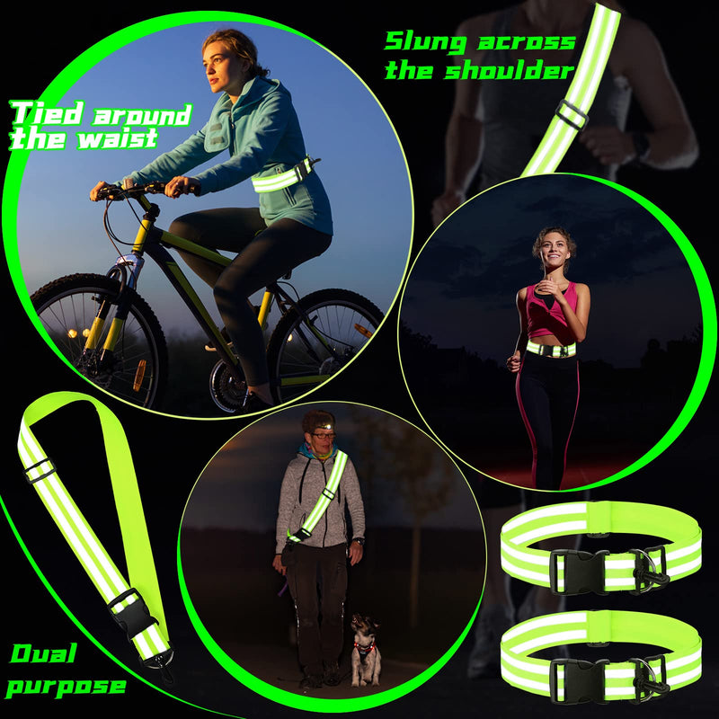 [Australia - AusPower] - Saintrygo Reflective Sash 2 Pieces Reflective Running Gear High Visibility Safety Reflective Sash Reflective Jacket Adjustable Reflective Sash for Walking Cycling at Night 