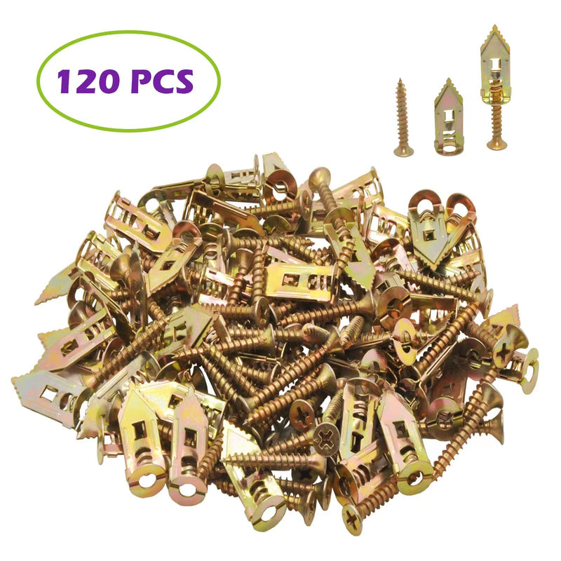 [Australia - AusPower] - YUFANNET 120Pcs Self Drilling Drywall Anchors with Screws Carbon Steel Hollow Wall Anchor Tapping Screw kit,No Drill Holes in Wall(12 x 30mm-60Pcs Anchors and 60Pcs Screws) 