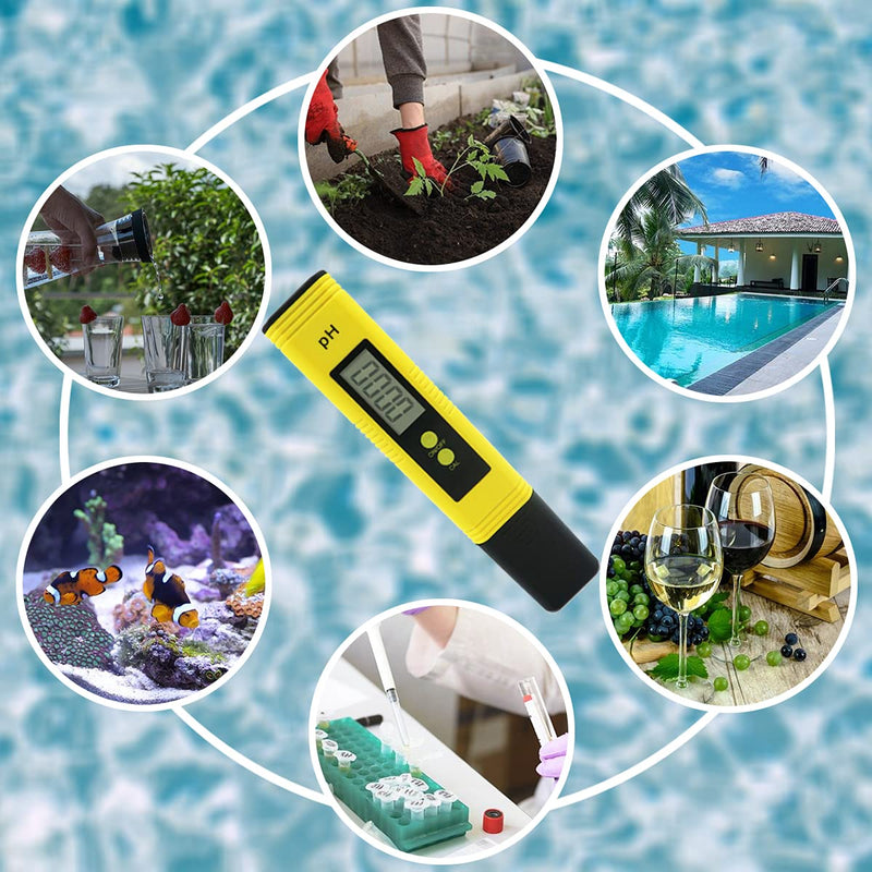 [Australia - AusPower] - Digital PH Meter, Water Quality Tester with 0-14ph Measurement Range, pH Meter 0.01 High Accuracy Pocket pH Tester, Suitable for Household Drinking Water, Aquarium, Swimming Pool, Hydroponics(1 Piece) 