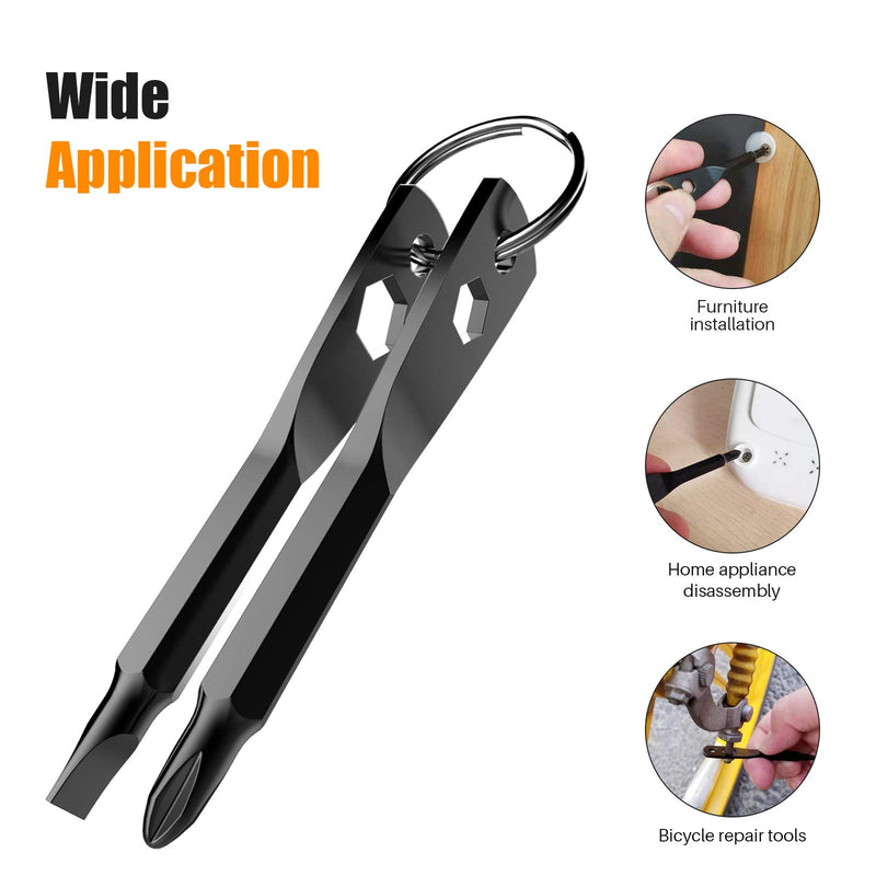 [Australia - AusPower] - Keychain Screwdriver Tool Gifts for Men, Kusonkey 4-in-1 Screwdriver bit with Phillips,Slotted and Hex Wrench, Cool Gadgets Gifts for Men,DIY Handyman,Electrician,Father/Dad,Husband, Boyfriend,Women 