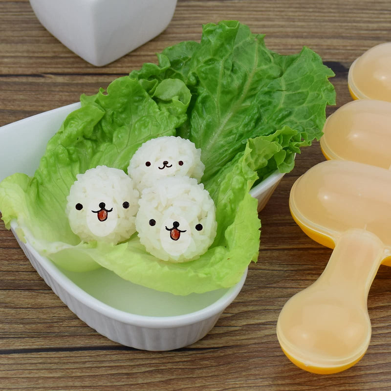 [Australia - AusPower] - MEETSWEET Rice Ball Mold Ball Shaped Kitchen Tools DIY Lunch Maker Mould Food Decor for Kids Mold with a Mini rice scoop 
