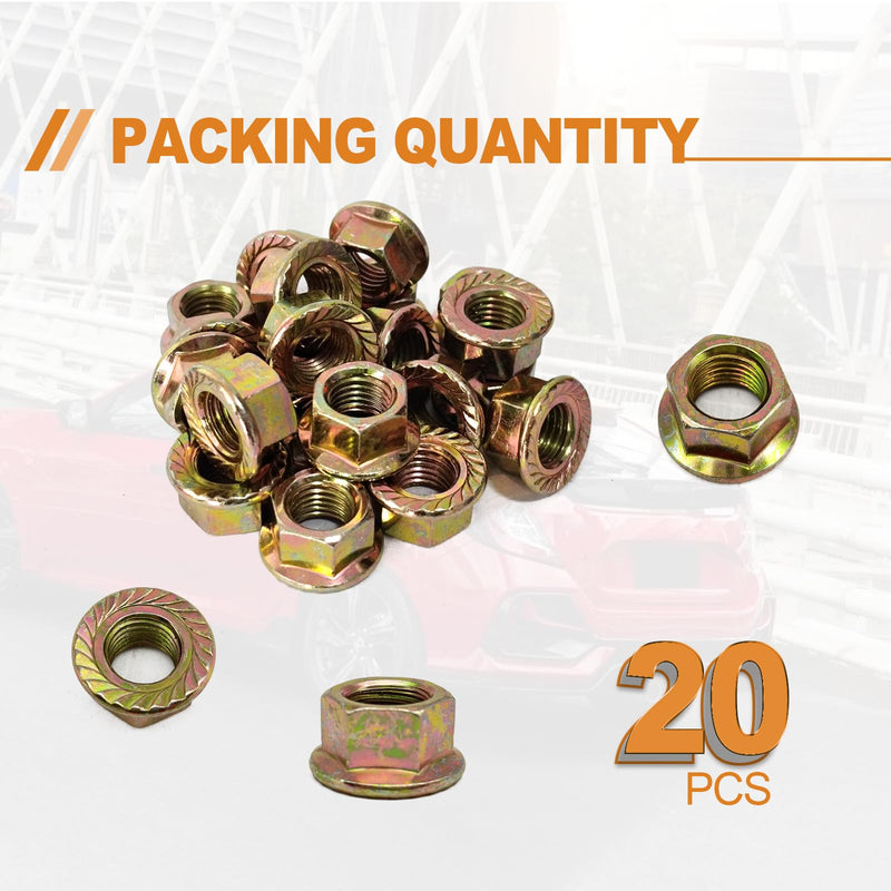 [Australia - AusPower] - 30PCS Exhaust Serrated Spin Hex Lock Nuts M10-1.25, Compatible with Toyota Honda Accord Civic Odyssey Acura OEM 90212-SA5-003 