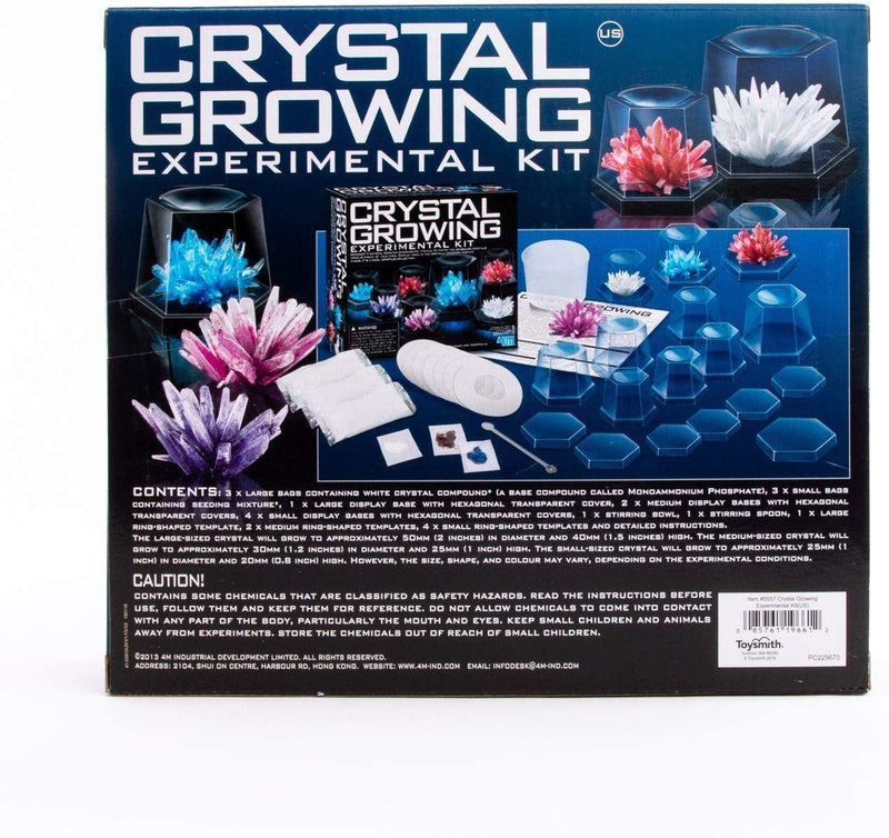 [Australia - AusPower] - 4M Toysmith, 7 Crystal Growing Science Experimental Kit with Display Cases, Easy DIY STEM Toy Lab Experiment Specimens, For Boys And Girls Ages 10+ 7 Crystals 