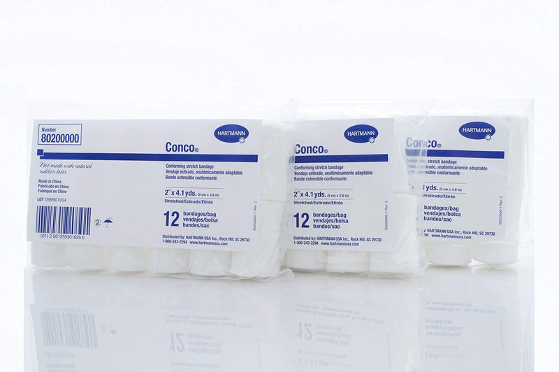 [Australia - AusPower] - Hartmann Conco Conforming Stretch Bandage, Woven Gauze, 1-ply, 2" X 4.1yd Roll, Non-Sterile, 80200000 (Case of 96) 