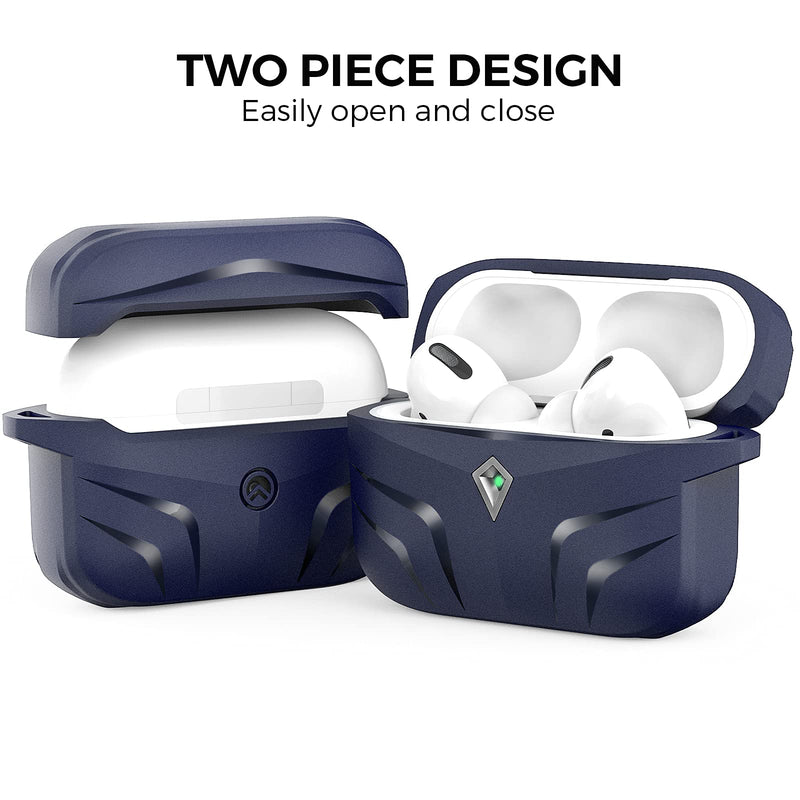 [Australia - AusPower] - AhaStyle Rugged AirPods Pro Case Cover Hard-Shell TPU Protective Cover Shockproof Compatible with AirPods Pro Charging Case (Midnight Blue.) AirPods Pro 1st Gen Mightnight Blue 