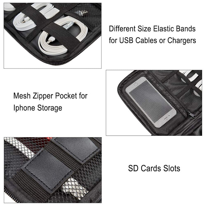 [Australia - AusPower] - Electronic Organizers Travel Cable Storage, Electronics Accessories Cases for Cable, Charger, Phone, USB, SD Card 