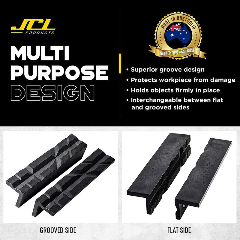 [Australia - AusPower] - JCL Vise Jaws - Nylon, Multipurpose 4" - Use on any Metal Vise, Magnetic Reversible Pads, Clamp Flat or Round Products 