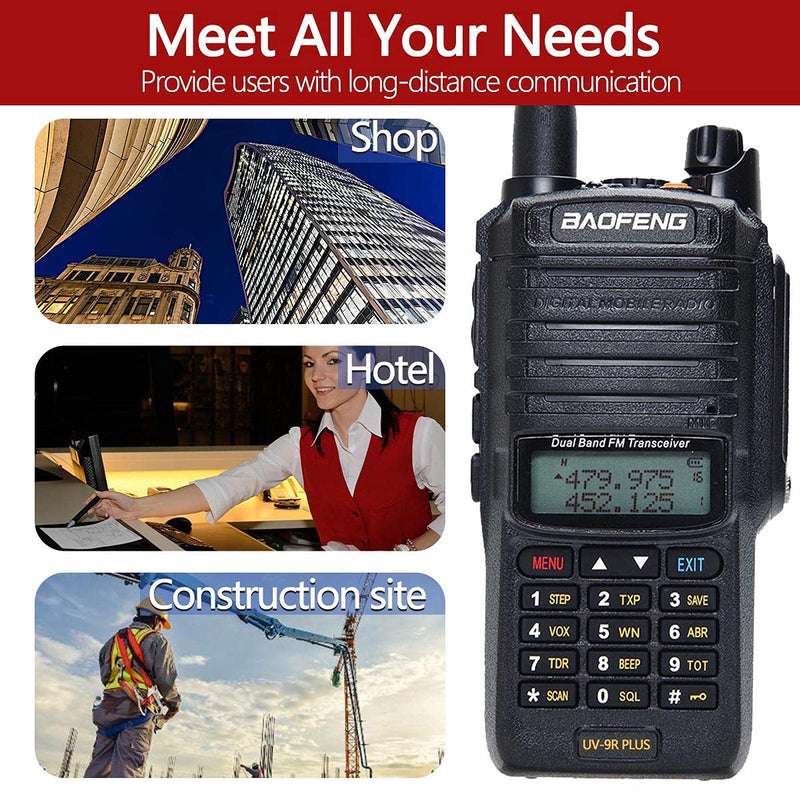 [Australia - AusPower] - Baofeng UV-9R Plus Tri-Power 8W Walkie Talkie （Upgrade UV-5R） IP67 Waterproof UHF/VHF Dual Band Transceiver Two Way Radio 【Set1】1Pack 