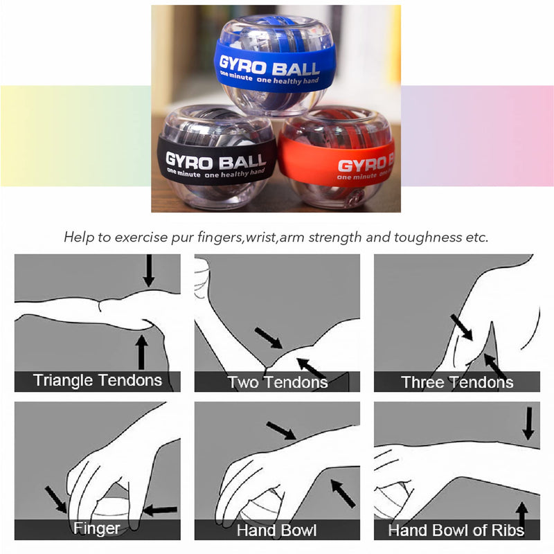 [Australia - AusPower] - Lotorr Wrist Strengthener Ball Forearm Exerciser Auto-Start Wrist Power Gyro Ball, Ball Used to Strengthen Arms, Fingers, Wrist Bones and Muscles 
