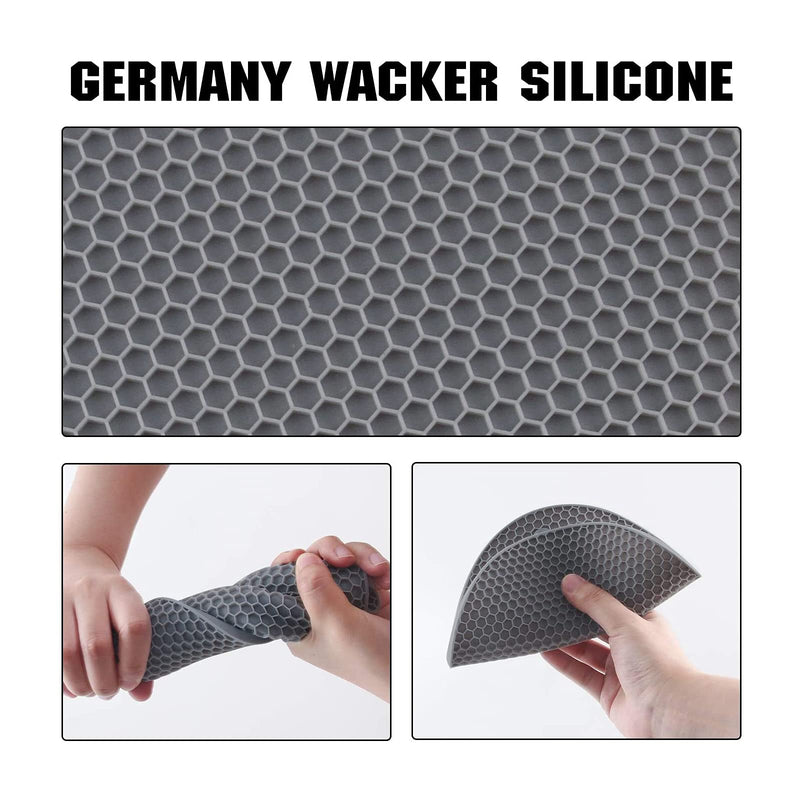 [Australia - AusPower] - Joyhalo Trivet for Hot Dishes -Silicone Pot Holders Hot Pads Plate Holder, Gripper Pad Garlic Peeler Drying Mat Coasters, Grey Gray 