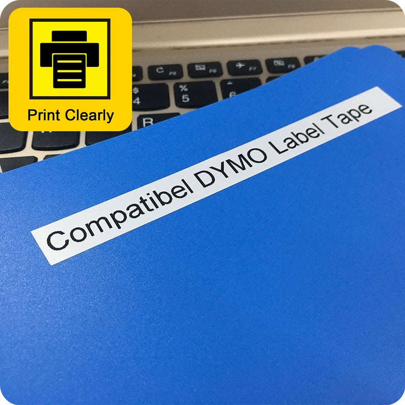 [Australia - AusPower] - Label KINGDOM Label Replace for DYMO LetraTag Refills 91331 White Plastic Label Tape 12mm x 4m (1/2" x 13') for Dymo Letra Tag Label Maker LT100H LT100T QX50, Black on White, 5-Pack 