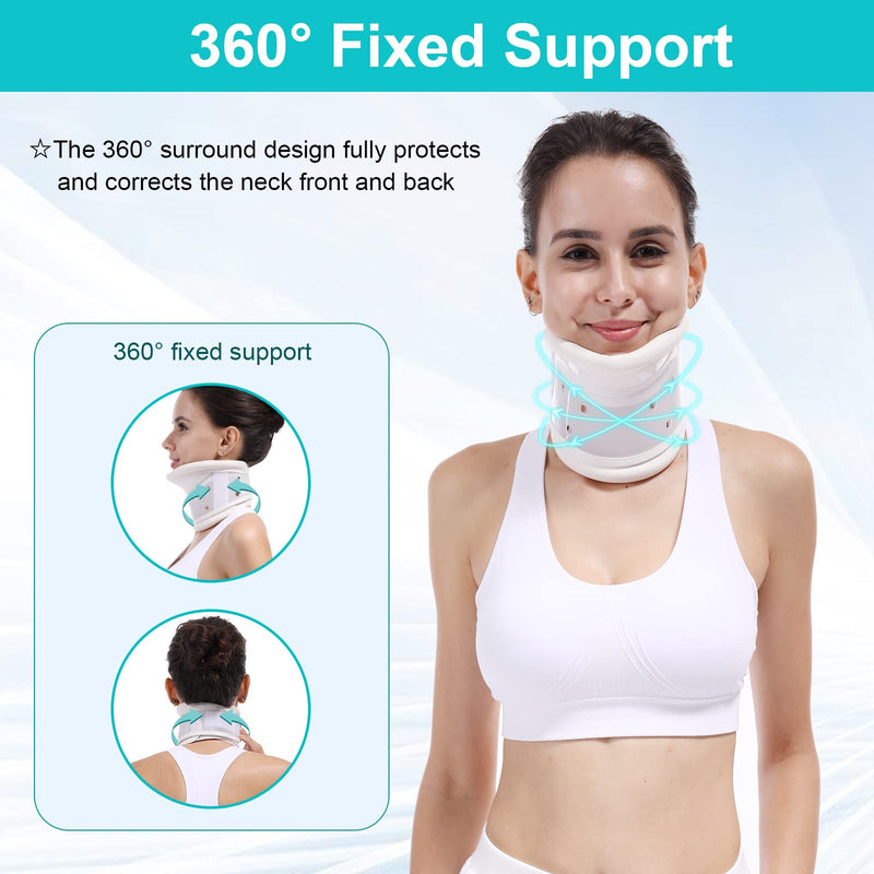 [Australia - AusPower] - TANDCF Cervical Neck Brace Collar with Chin Support for Stiff Relief Cervical Collar Correct Neck Support Pain Bone Care Health(Size S) Small (Pack of 1) 