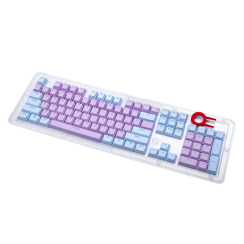 [Australia - AusPower] - E-Yooso Keycaps Set, PBT Double Shot, Translucent Backlit 104 Key Cap with Key Puller for Mechanical Gaming Keyboards(Purple Blue) Purple Blue 