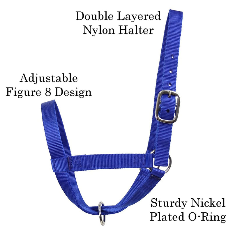[Australia - AusPower] - Derby Originals Adjustable Nylon Livestock Cattle Halters Available Small (250-500lbs) Black 
