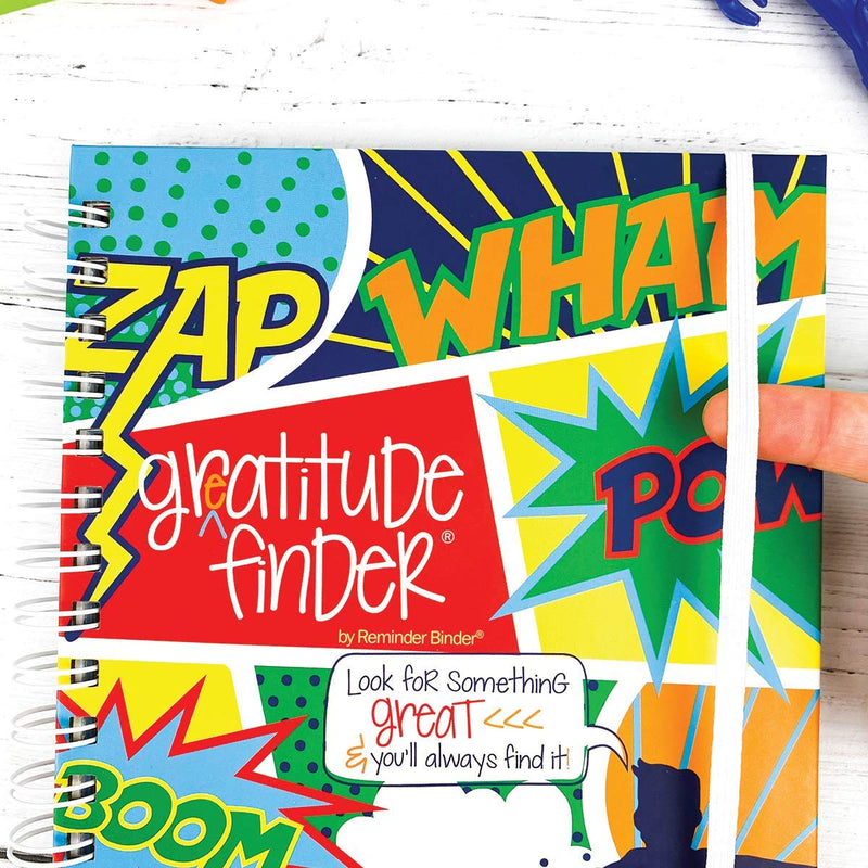 [Australia - AusPower] - Gratitude Finder® 52 Week Non-Dated Journal for Boys with 177 Totally Cool Hand-Illustrated Stickers (Super Kiddo) Super Kiddo Gratitude Finder Journal 