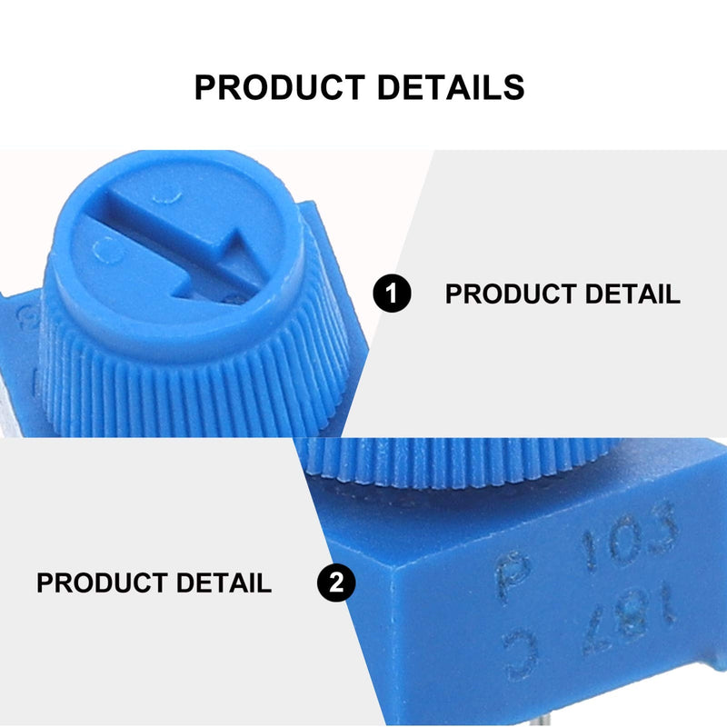 [Australia - AusPower] - Scicalife 10 Pcs 10K Ohm Breadboard Trim Potentiometer with Knob 3Pin Design Trimmer Potentiometer Assortment Kit Trimpot Trimmer Pot 