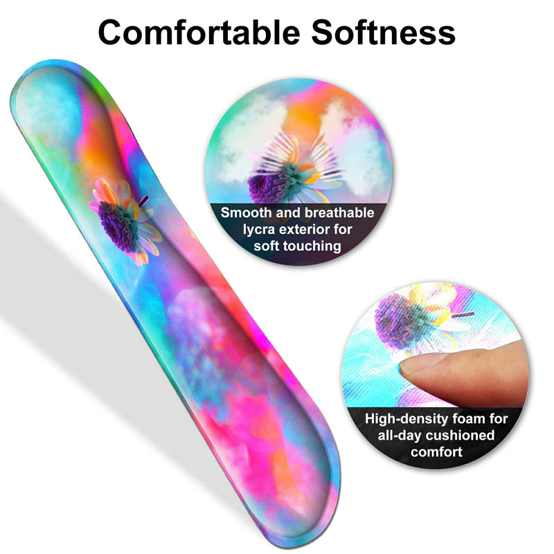 [Australia - AusPower] - Ergonomic Mouse Pad and Keyboard Wrist Rest Set, Non Slip PU Base Easy Typing Pain Relief Gaming Mousepad with Coaster 3-in-1 Combo for Computer Laptop Home Office, Pink Watercolor Flower 3 Pcs Set 