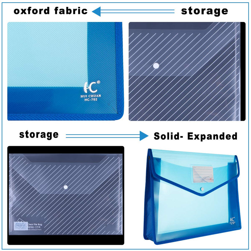 [Australia - AusPower] - HC Eco-Friendly Plastic File Folders File Wallet Poly & Oxford Expandable Envelope Folder with Snap Button Closure, Durable Waterproof Great for Office Home School - Red, Blue,Yellow Red/Blue/Yellow 
