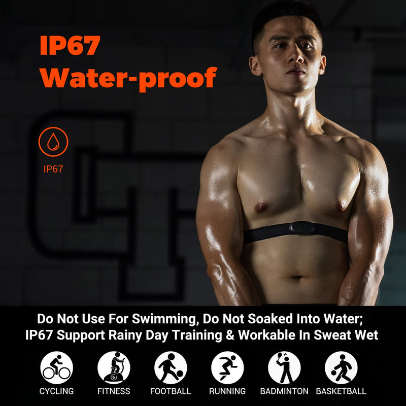 [Australia - AusPower] - CooSpo H6 Heart Rate Monitor Chest Strap Bluetooth4.0 ANT+ IP67 Chest Heart Rate Sensor for Peloton Zwift Polar DDP Yoga Map My Ride Garmin Sports Watches 