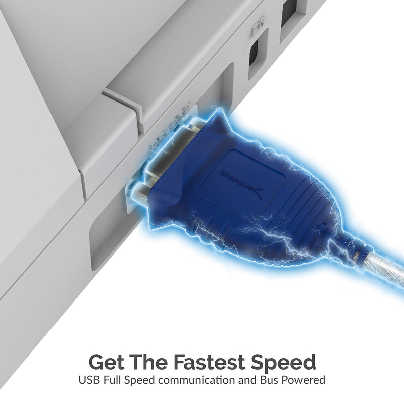 [Australia - AusPower] - Sabrent USB 2.0 to Serial (9-Pin) DB-9 RS-232 Converter Cable, Prolific Chipset + 22AWG 3 Feet USB 3.0 Extension Cable 