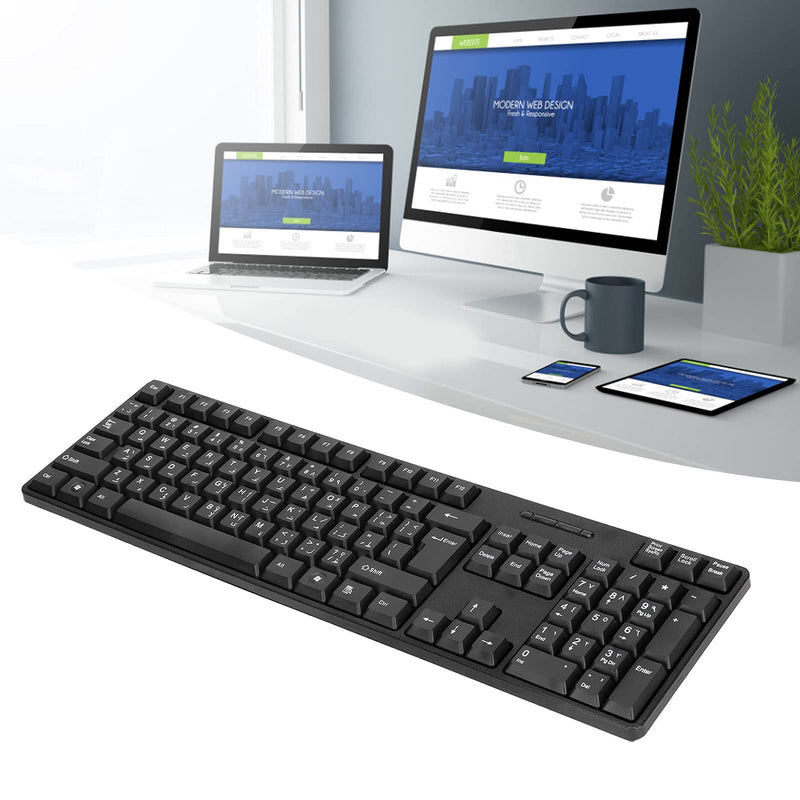 [Australia - AusPower] - Kafuty-1 MC-689 USB Wired PC Computer Keyboard, Arabic Keyboard/English Keyboard, Ergonomic Mechanical Keyboard for Office PC Home or Business Laptops 