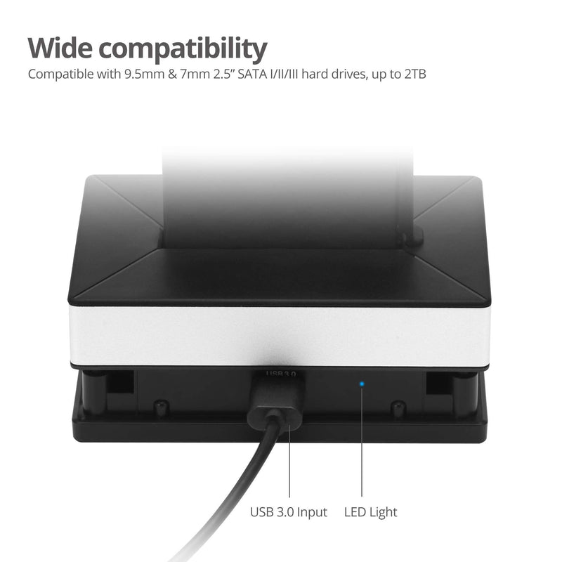 [Australia - AusPower] - SIIG USB 3.0 External Hard Drive Storage Enclosure (USB to SATA Docking Station) with 2TB+ Drive Support for 2.5 Inch HDD SSD-Included USB 3.0 Type-A to Micro B Cable (JU-SA0V11-S1) 
