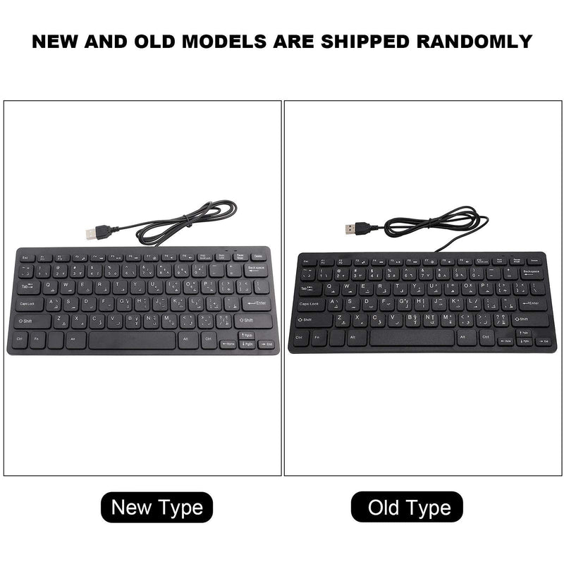 [Australia - AusPower] - Zyyini Portable Keyboard, Wired Keyboard, USB Arabic Keyboard, Ultra Thin Keyboard, Mini Keyboard, Support Plug and Play, for Home, Office, PC, Computer, Desktop 