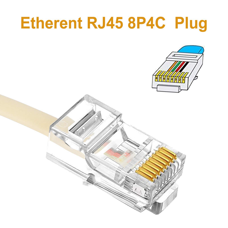 [Australia - AusPower] - RJ45 to RJ11 Converter Adapter Connector M/F Cable,Uvital Ethernet RJ45 8P4C Male to Telephone RJ11 6P4C Female Converter Cord(White, 4 Pack) White 