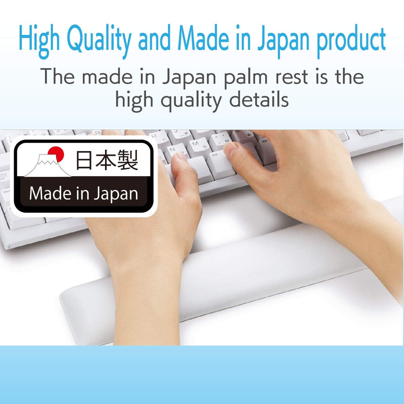[Australia - AusPower] - ELECOM Wrist Rest FITTIO Long Type/Fatigue Reduction/Ergonomic Design/Comfortable/Memory Foam/Anti Skid White MOH-FTPWH 