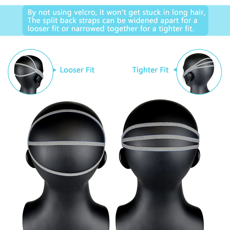 [Australia - AusPower] - Airfit P10 Strap CPAP Nasal Pillows Headgear Replacement - Improve Stability & Comfort for Resmed P10 System Blue // Grey (2-Pack) 