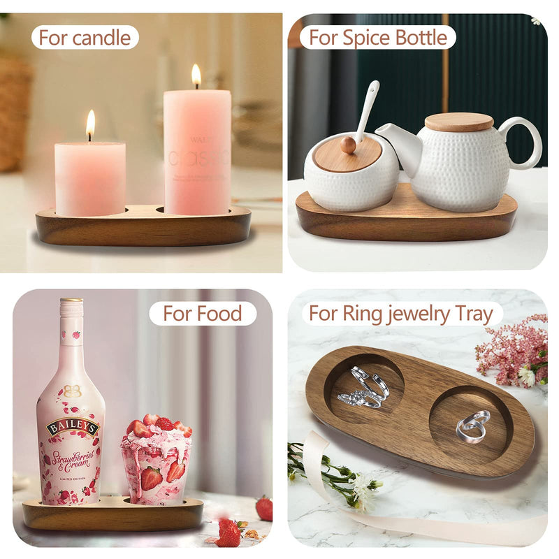 [Australia - AusPower] - Salt and Pepper Mill Tray,Acacia Wood Tray, Salt & Pepper Grinder Accessories（Inner Dia 5.8cm）fit many Mills & Shakers Wooden Tray(Inner Dia 5.8cm) 