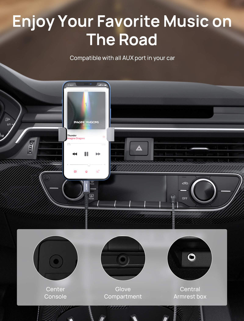 [Australia - AusPower] - Lightning to 3.5mm Audio Cord 6FT, JSAUX [Apple Mfi Certified] Lightning to Aux Cable for iPhone 13/13 Pro Max/12/12 Mini/12 Pro/12 Pro Max/11 Pro/11 Pro Max/X/XR/XS Max/8/7/Headphone/Car Stereo-Grey Grey 