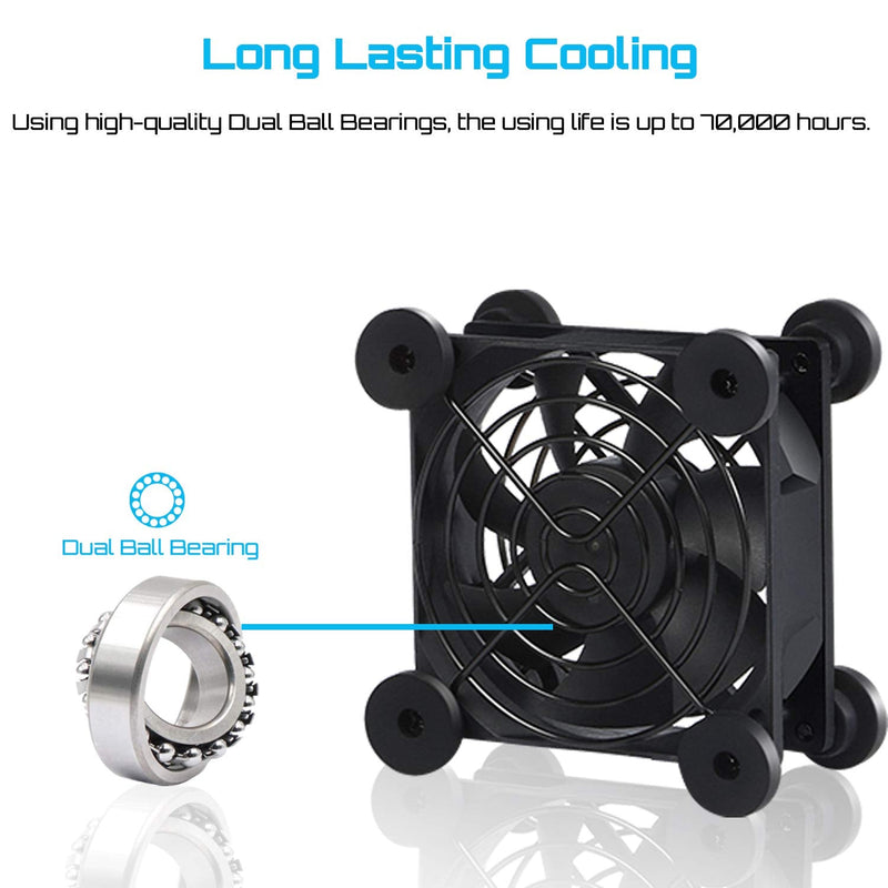 [Australia - AusPower] - upHere U803 USB Fan 80mm Silent USB Fan Compatible with Computer / PS4 / TV Box/AV Cabinet 
