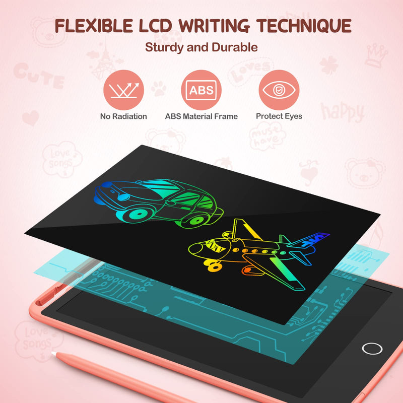 [Australia - AusPower] - 2 Pack LCD Writing Tablet, Colorful Screen Doodle Board 8.5 Inch Drawing Tablet for Kids, Learning Toys Birthday Gifts Travel Activity Games for 3 4 5 6 Year Old Boys and Girls Toddlers 