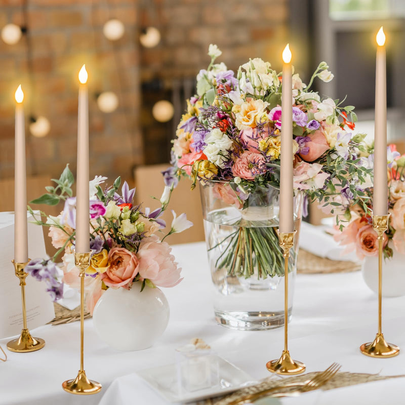 [Australia - AusPower] - Sequpr 12 Pcs Flameless Taper Candles Flickering with Remote Timer, Battery Operated Taper Candles, 11 inches Led Candlesticks for Christmas, Thanksgiving, Church, Wedding Decorations(Ivory) 