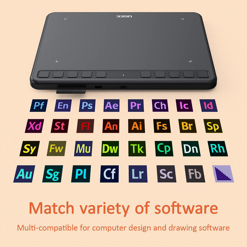 [Australia - AusPower] - Drawing Tablet, UGEE Computer Graphics Tablets with 10 Hot Keys, 6.5x4 inch OSU Tablet with Battery Free Stylus of 8192 Levels Pressure Sensitivity,Digital Pen Art Pad for Mac/Linux/Windows PC/Android 6.4x4 inch Graphics Drawing Tablet wire 