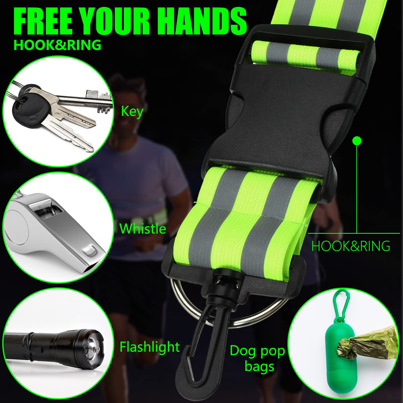 [Australia - AusPower] - Saintrygo Reflective Sash 2 Pieces Reflective Running Gear High Visibility Safety Reflective Sash Reflective Jacket Adjustable Reflective Sash for Walking Cycling at Night 