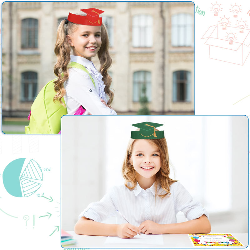 [Australia - AusPower] - 48 Pieces Graduation Paper Hat Preschool Diploma Certificate Preschool Paper Graduation Cap Graduation Crowns Kindergarten Graduation Certificate for Kindergarten Graduation Classroom Supplies Favors 